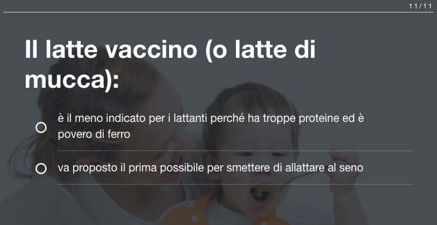 Test svezzamento latte vaccino