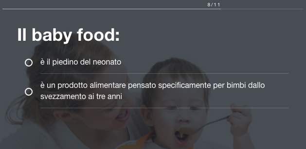 Test svezzamento baby food