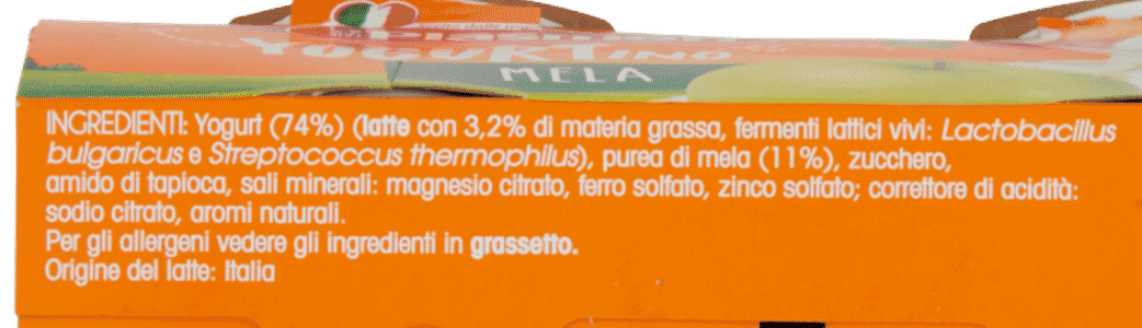 yogurtino mela ingredienti