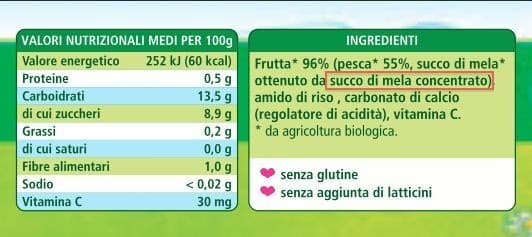 Omogeneizzato hipp pesca zuccheri aggiunti