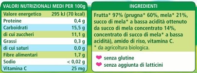 Omogeneizzto prugna hipp zuccheri