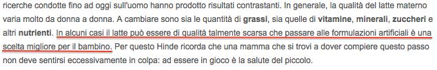 Sole 24 ore Katie Hinde Latte materno scadente