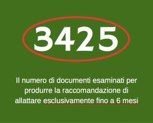 allattamento esclusivo raccomandazione OMS