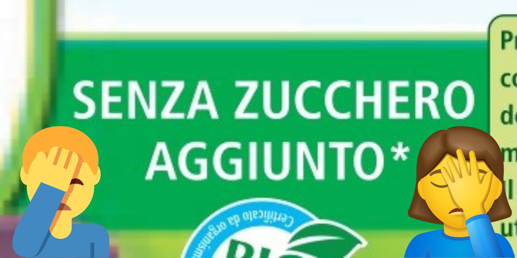 senza zucchero aggiunto